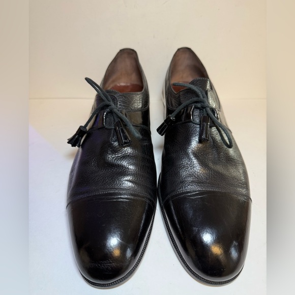 Black Beltrami Leather Men\'s Dress Shoes Size 10.5 main image 10
